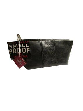 Erbanna Black Kimberly Smell-Proof Leather Pouch - NWT